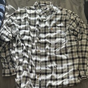Carhartt Black and White Plaid Casual Shirt
